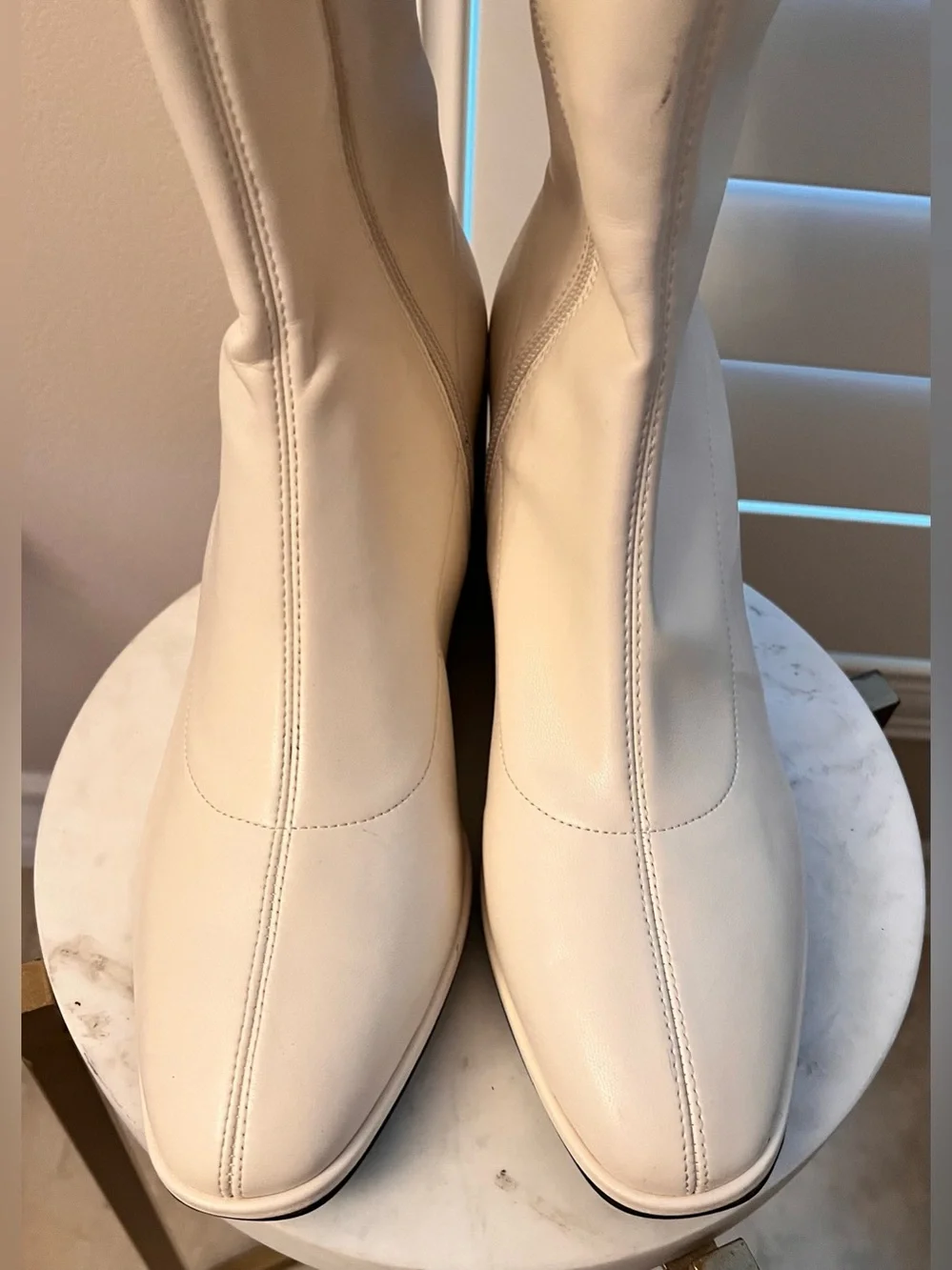 AEROSOLES Angela Wedge Cream Knee-High Wedge Boot